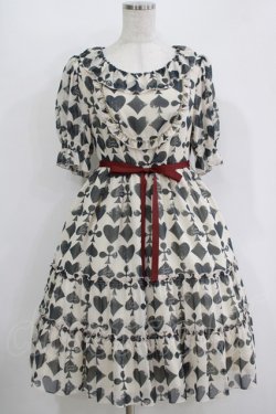 画像1: Leur Getter / トランプモチーフシフォンワンピース M アイボリー H-25-10-28-037-LU-OP-KB-ZH