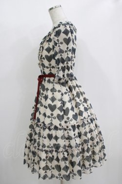 画像2: Leur Getter / トランプモチーフシフォンワンピース M アイボリー H-25-10-28-037-LU-OP-KB-ZH