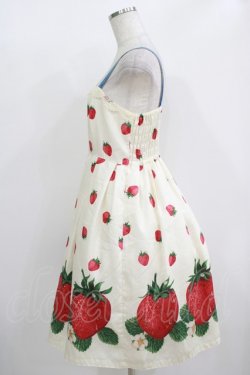 画像2: Leur Getter / ストロベリープリントリボンブローチ付キャミワンピース  オフ H-25-10-28-038-LU-OP-KB-ZH