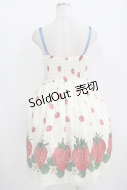 画像3: Leur Getter / ストロベリープリントリボンブローチ付キャミワンピース  オフ H-25-10-28-038-LU-OP-KB-ZT075