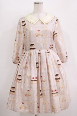 画像1: Leur Getter / Cream Choux Puff袖付ワンピース M グレー H-25-10-28-039-LU-OP-KB-ZH