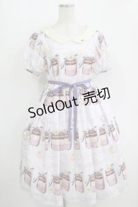 Leur Getter / Daisy Macaron袖付きワンピース M ラベンダー H-25-10-28-041-LU-OP-KB-ZH