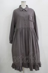 merry jenny / bearポケットシャツワンピース  ラベンダー H-25-10-28-043-LO-OP-KB-ZH