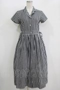 merry jenny / ギンガムシャツワンピース  黒 H-25-10-28-044-LO-OP-KB-ZH