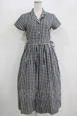 画像1: merry jenny / ギンガムシャツワンピース  黒 H-25-10-28-044-LO-OP-KB-ZH