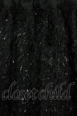 画像4: MARBLE / 5段フリルロングボリュームスカート  黒/ラメシャギー H-25-10-28-046-GO-SK-KB-ZH