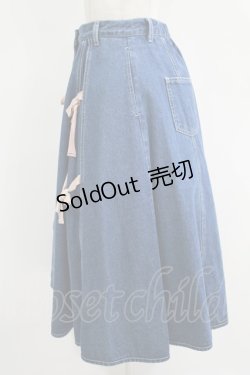 画像2: merry jenny / ダブルリボンデニムスカート  ブルー H-25-10-28-048-LO-SK-KB-ZH