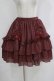 画像1: MIHO MATSUDA / ジョーゼットバッスルフリルスカート  ワイン H-25-10-28-053-GO-SK-KB-ZH (1)