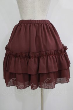 画像3: MIHO MATSUDA / ジョーゼットバッスルフリルスカート  ワイン H-25-10-28-053-GO-SK-KB-ZH