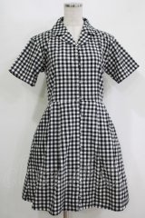 merry jenny / ギンガムシャツワンピース  ブラック H-25-10-28-056-LO-OP-KB-ZH