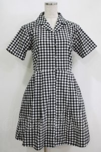 merry jenny / ギンガムシャツワンピース  ブラック H-25-10-28-056-LO-OP-KB-ZH