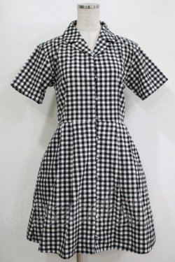 画像1: merry jenny / ギンガムシャツワンピース  ブラック H-25-10-28-056-LO-OP-KB-ZH