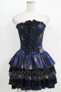 ATELIER PIERROT / "Diamond Circus"ミニコルセットワンピース  紺 H-25-10-28-057-EL-OP-KB-ZH