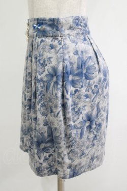 画像2: elements,H / パールチャーム付フラワースカート  グレー×ブルー H-25-10-28-060-PU-SK-KB-ZH