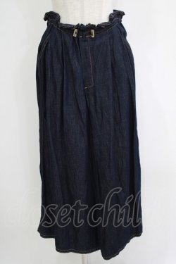 画像1: Jane Marple Dans Le Salon / コットンリネンデニムバギースカート  インディゴ H-25-10-28-061-JM-SK-KB-ZH