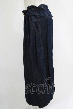 画像2: Jane Marple Dans Le Salon / コットンリネンデニムバギースカート  インディゴ H-25-10-28-061-JM-SK-KB-ZH