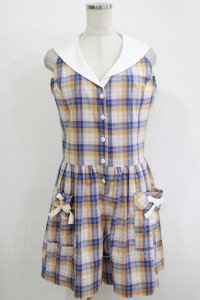 Katie / SHAKE A CHECK! play suit - ブルー H-25-10-28-063-LO-OP-KB-ZH