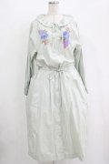 Jane Marple Dans Le Salon / Jardin Des Fleurs Embroideryドレス  ミント H-25-10-28-007-JM-OP-KB-ZH