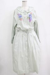 Jane Marple Dans Le Salon / Jardin Des Fleurs Embroideryドレス  ミント H-25-10-28-007-JM-OP-KB-ZT243