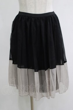 画像1: MARBLE / 配色ペチコート  黒×グレー H-25-10-28-073-GO-SK-KB-ZH