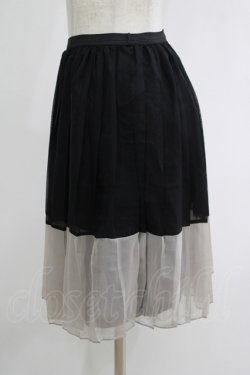 画像2: MARBLE / 配色ペチコート  黒×グレー H-25-10-28-073-GO-SK-KB-ZH