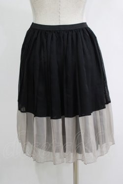 画像3: MARBLE / 配色ペチコート  黒×グレー H-25-10-28-073-GO-SK-KB-ZH