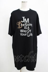 Jane Marple Dans Le Salon / Message logo jersey dress  ブラック H-25-10-28-077-JM-OP-KB-ZH