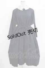 Jane Marple Dans Le Salon / レースカラーサックドレス  ネイビー H-25-10-28-010-JM-OP-KB-ZH