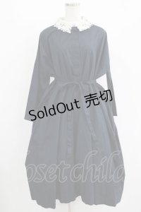 Jane Marple Dans Le Salon / レースカラーサックドレス  ネイビー H-25-10-28-010-JM-OP-KB-ZH