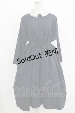 画像1: Jane Marple Dans Le Salon / レースカラーサックドレス  ネイビー H-25-10-28-010-JM-OP-KB-ZH