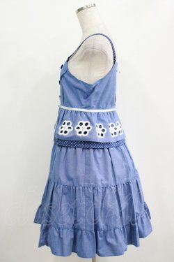 画像2: Emily Temple cute / フラワーボーラーノースリーブワンピース  ブルー H-25-10-28-013-ET-OP-KB-ZH