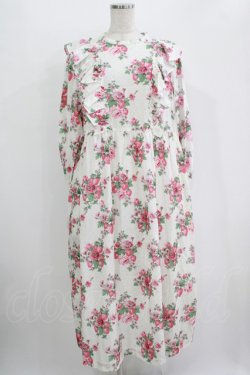 画像1: Jane Marple / Strawberries and flowersラッフルフリルドレス  オフ H-25-10-28-014-JM-OP-KB-ZH