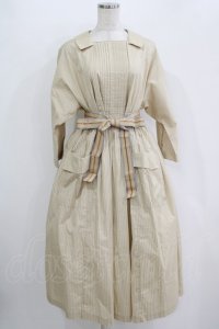 Jane Marple / フレンチロゴリボンタブリエドレス  ライトベージュ H-25-10-28-019-JM-OP-KB-ZT190