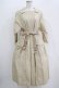 画像1: Jane Marple / フレンチロゴリボンタブリエドレス  ライトベージュ H-25-10-28-019-JM-OP-KB-ZH (1)