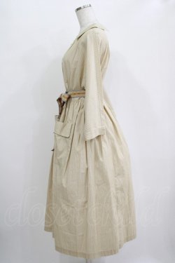 画像2: Jane Marple / フレンチロゴリボンタブリエドレス  ライトベージュ H-25-10-28-019-JM-OP-KB-ZH