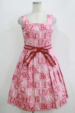 画像1: Jane Marple / アルファベットロゴスクエアドレス  ローズ H-25-10-28-021-JM-OP-KB-ZH