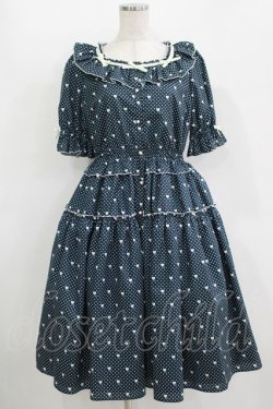 画像1: Melody BasKet / Little dot heartワンピース M ネイビー H-25-10-28-026-LO-OP-KB-ZH