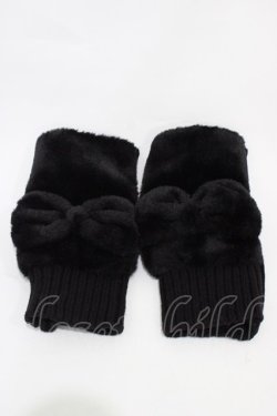 画像1: m petit by misako / AMハンドウォーマー  ブラック H-25-10-29-001-LO-ZA-NS-ZH