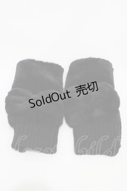 画像1: m petit by misako / AMハンドウォーマー  ブラック H-25-10-29-001-LO-ZA-NS-ZH