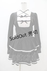 pium / クロステープバイカラーティアードワンピース Free ブラック H-25-10-29-039-0-OP-NS-ZH