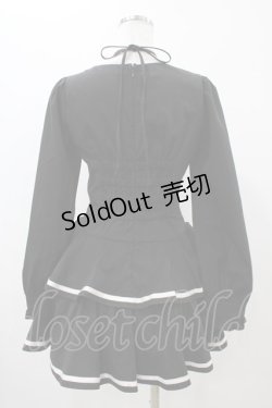 画像2: pium / クロステープバイカラーティアードワンピース Free ブラック H-25-10-29-039-0-OP-NS-ZH