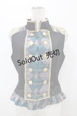 画像1: ALICE and the PIRATES / フリムフラムな音楽隊の休日柄 ベスト Free ブラック/グリーン H-25-10-29-049-PA-JA-NS-ZH