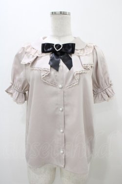 画像1: Honey Cinnamon / 丸衿ラッフルブラウス Free ピンク H-25-10-29-052-LO-BL-NS-ZH