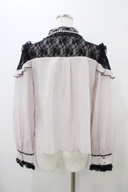 画像2: LIZ LISA / エアリーレースアップブラウス Free ピンク/ブラック H-25-10-29-053-LO-BL-NS-ZH