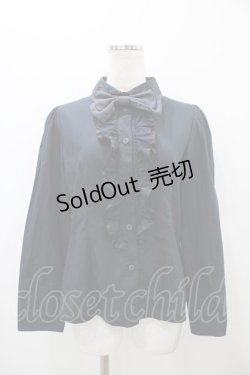 画像1: ALICE and the PIRATES / 千鳥リボンブラウス Free ブラック H-25-10-29-055-PA-BL-NS-ZH