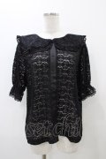 m petit by misako / TT* AOKレースブラウス L ブラック H-25-10-29-057-LO-BL-NS-ZH
