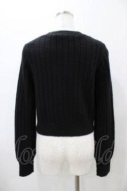 画像2: an another angelus / クレマチスプリント釦リブニットカーディガン Free BLACK H-25-10-29-060-CA-TO-NS-ZH