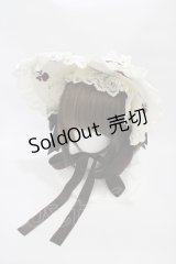 ALICE and the PIRATES / Vampire Prelude柄ボンネット  アンティーク（生成） H-25-10-29-010-PA-AC-NS-ZH