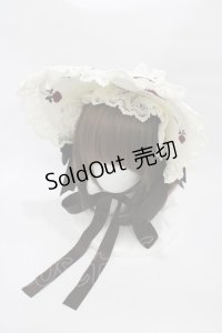 ALICE and the PIRATES / Vampire Prelude柄ボンネット  アンティーク（生成） H-25-10-29-010-PA-AC-NS-ZH