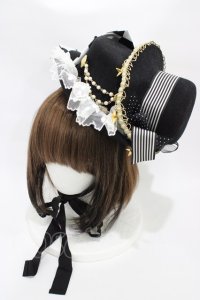 ALICE and the PIRATES / うさぎマジシャンの2段ミニハット  ブラック H-25-10-29-011-PA-AC-NS-ZH